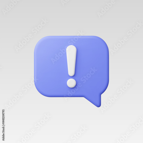 3d Realistic Danger attention icon Vector illustration