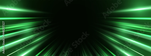 Modern abstract high-speed movement. Dynamic motion light trails with motion blur effect on dark background. Panoramic high speed technology concept, light abstract background. 