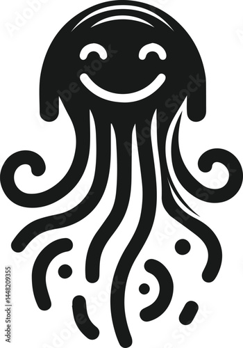 Vector silhouette of a jellyfish