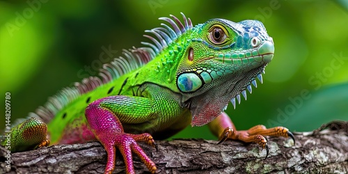 wildlife photo of green iguana in natural habitat