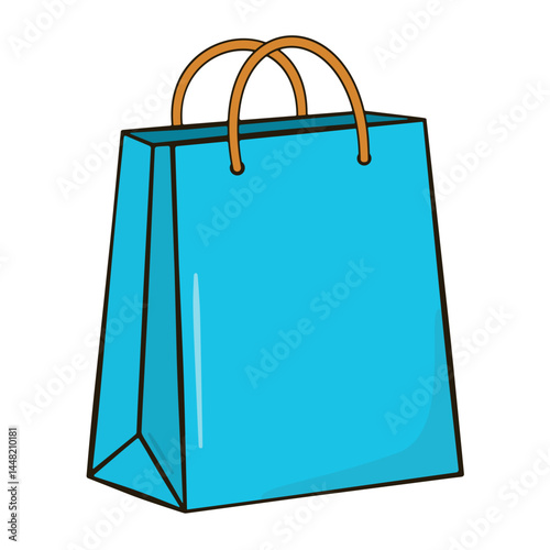 Blue Paper Shopping Bag with Handle