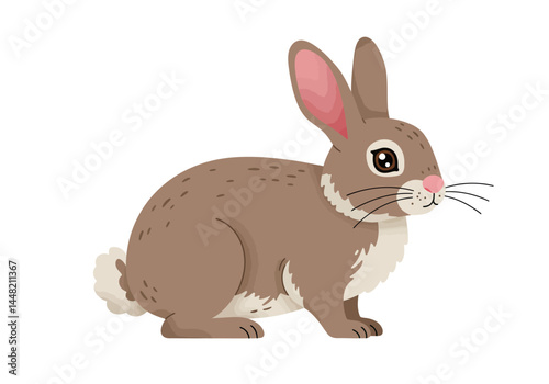 Closeup of a Brown Rabbits Hindquarters and Fluffy Tail