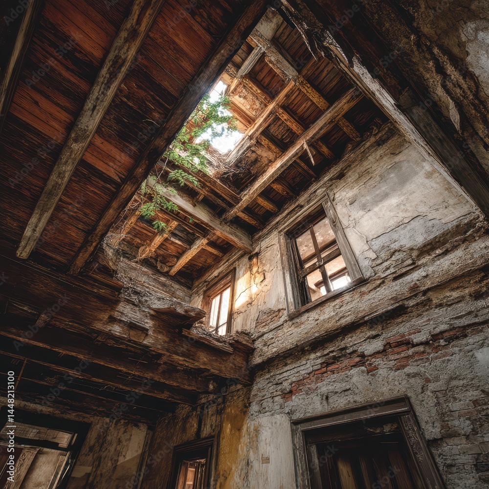 Sunlight Soaking Through Ruined Ceiling Sunlight Soaking Through Ruined Ceiling