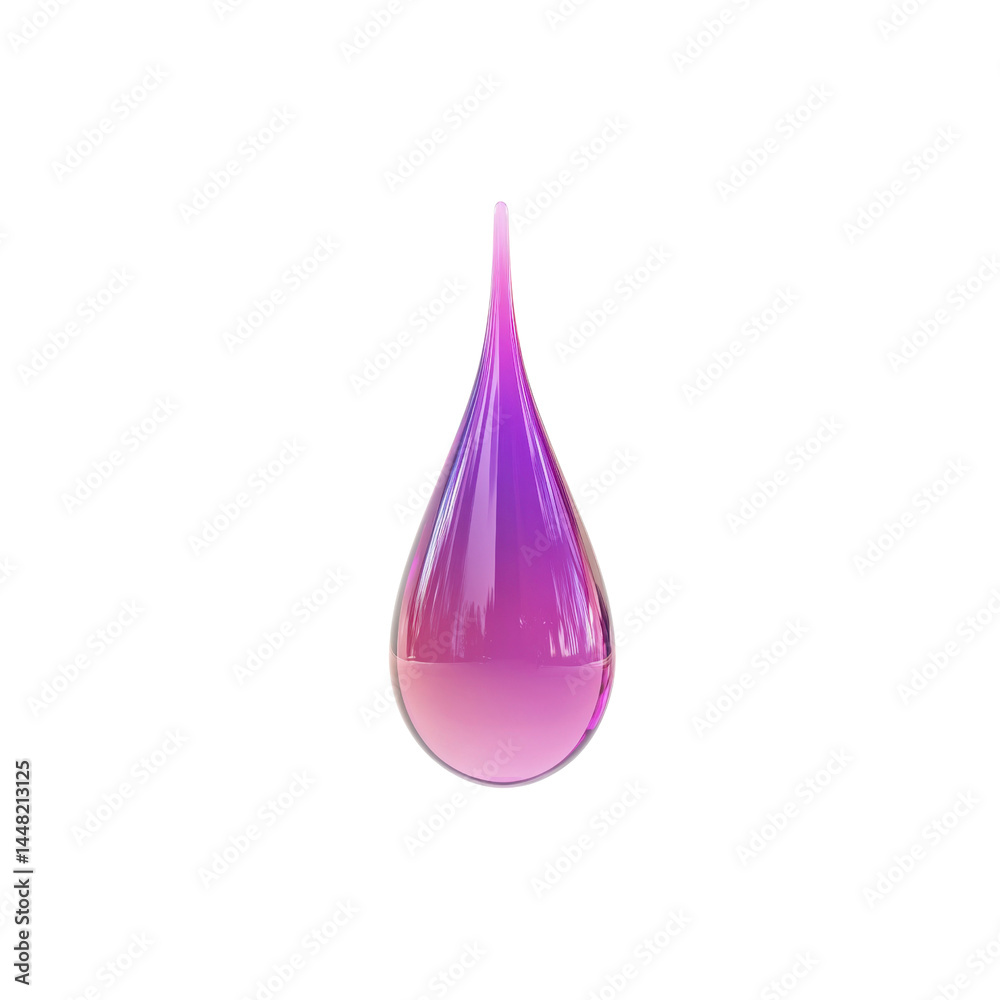 Abstract Purple and Pink Liquid Drop, 3D Render Abstract Purple and Pink Liquid Drop, 3D Render