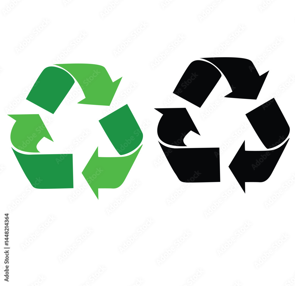 Cute cartoon hand drawn vector recycle silhouette. Cute cartoon hand drawn vector recycle silhouette.