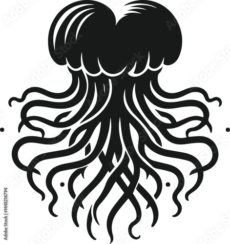 Vector silhouette of a jellyfish