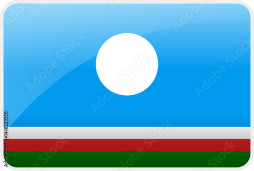 Flag Icon of Sakha Country,National Vector Flag Iconic Symbol and Colors of Sakha flag