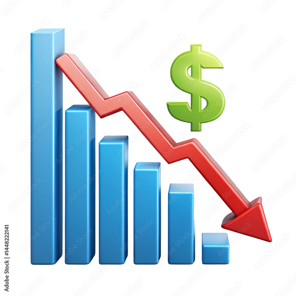 business graph with dollar sign
