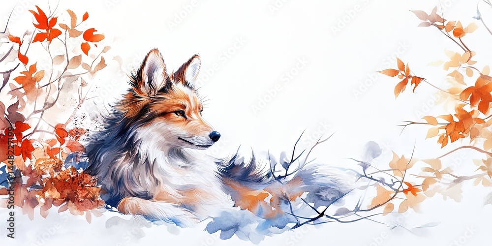 Fototapeta premium photo of shetland sheepdog -