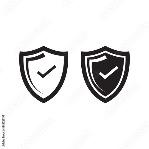Shield With check mark.security symbol Design