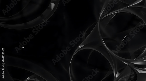 Elegant Black and White Abstract: Flowing Curves and Subtle Light Play in a Modern, Minimalist Design