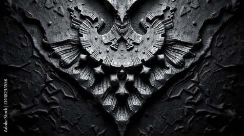  Intricate Black and White Textured Abstract: Explore the Detailed Patterns and Symmetrical Design of this Striking Digital Art 