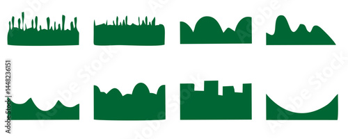 Abstract Design Element for Top and Bottom Web Page. Divider Shape for Website Set. Wave Shape, Curve Line, Drops Separator Effects Collection For Banner, Poster, App