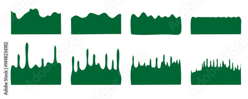 Abstract Design Element for Top and Bottom Web Page. Divider Shape for Website Set. Wave Shape, Curve Line, Drops Separator Effects Collection For Banner, Poster, App