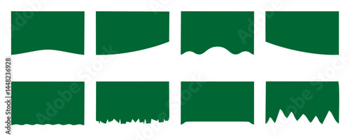 Abstract Design Element for Top and Bottom Web Page. Divider Shape for Website Set. Wave Shape, Curve Line, Drops Separator Effects Collection For Banner, Poster, App
