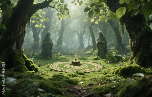 Mystical crystal cave with bioluminescent glow, glowing minerals, sacred subterranean sanctuary, enchanted underground world with spiritual and ancient energy