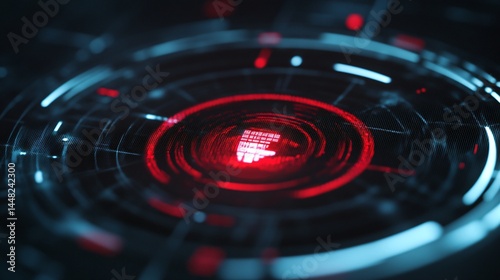 Wallpaper Mural Futuristic energy core, vibrant glowing orb surrounded by swirling digital patterns, ideal for technology themes or sci-fi visuals. Torontodigital.ca