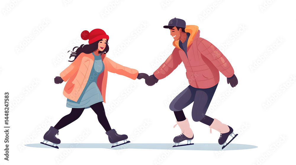 Obraz premium Professional ice skating instructor teaching young girl skating techniques