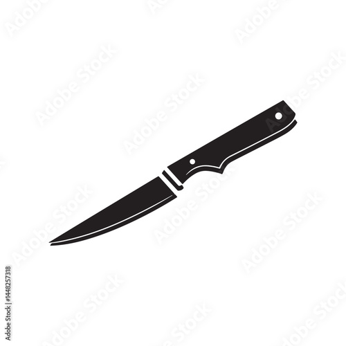 Silhouette of a sharp blade kitchen knife, ideal for professional chefs and home cooks alike.