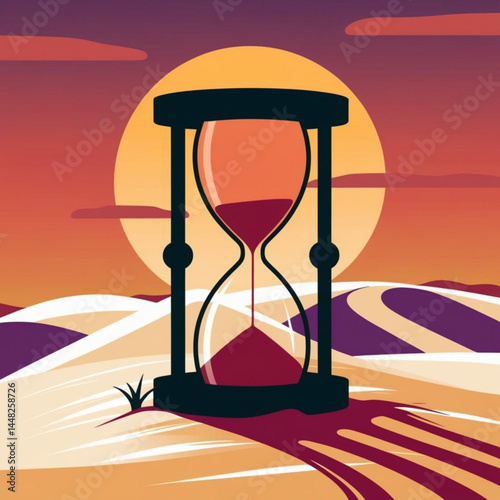 hourglass on the sand