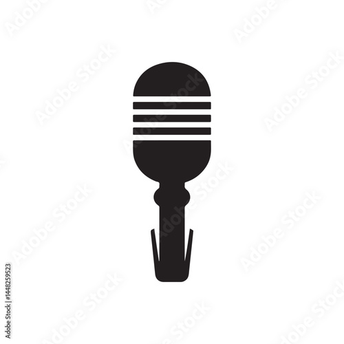 Black and white microphone graphic for broadcast technology