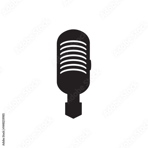 Black and white microphone graphic for broadcast technology