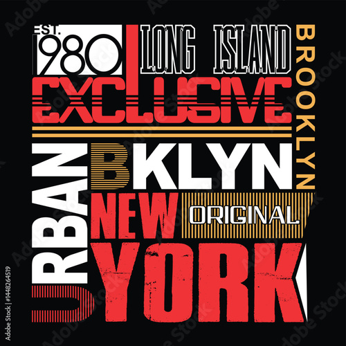 Streetwear-style urban graphic design with bold geometric typography reading 