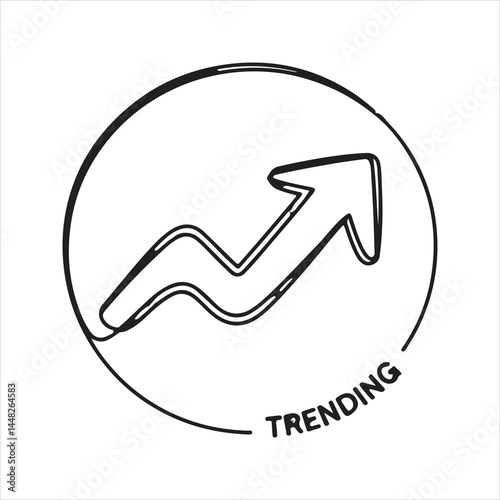 Upward Trend Icon – Social Media and Analytics Vector Illustration