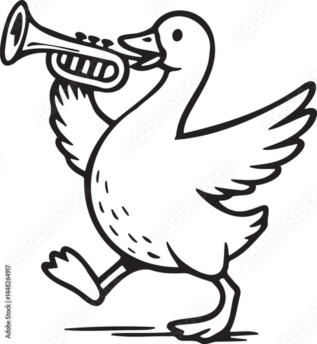 goose with trumpet