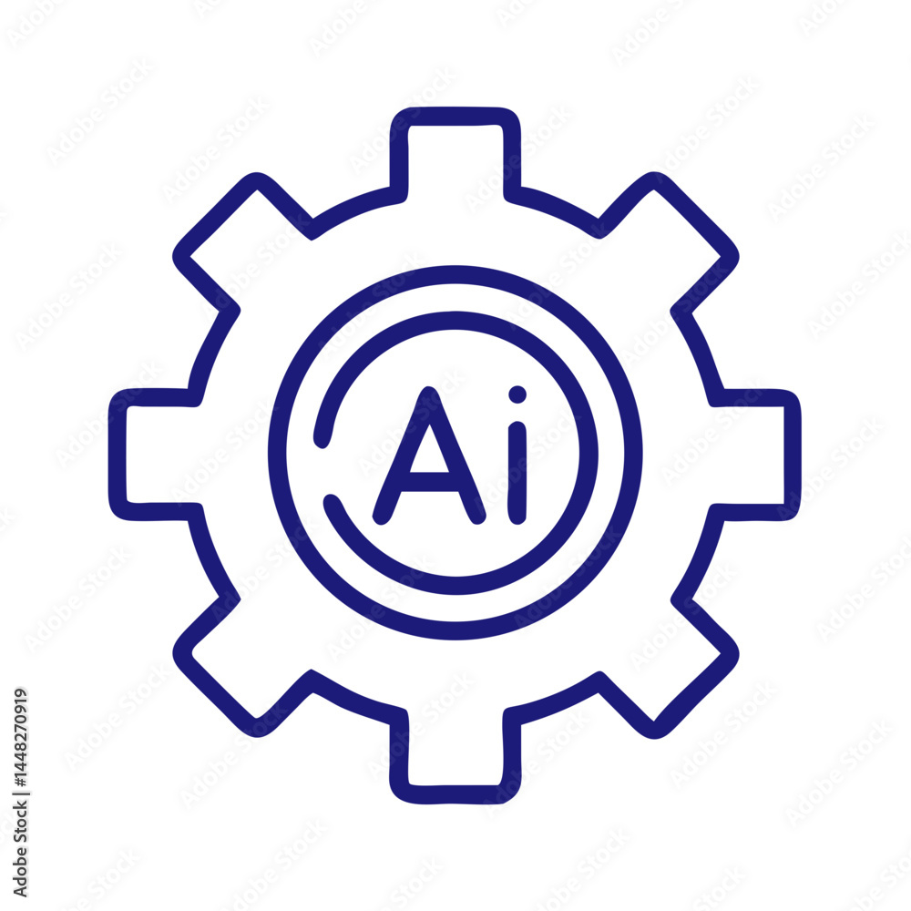 Gear with AI Core Representing Smart Automation Mechanism and Intelligent System Control Gear with AI Core Representing Smart Automation Mechanism and Intelligent System Control