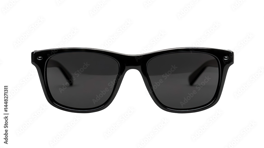 A pair of stylish black sunglasses displayed against a plain backdrop. ideal for summer fashion. outdoor activities. or promotional materials in eyewear and accessories A pair of stylish black sunglasses displayed against a plain backdrop. ideal for summer fashion. outdoor activities. or promotional materials in eyewear and accessories