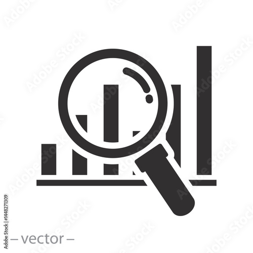 financial analysis, prediction market icon, forecast forecast, predict review, flat vector illustration