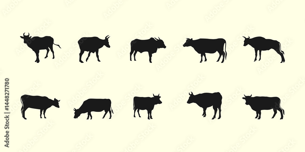 Obraz premium Cow Sacrificial Animal Silhouette