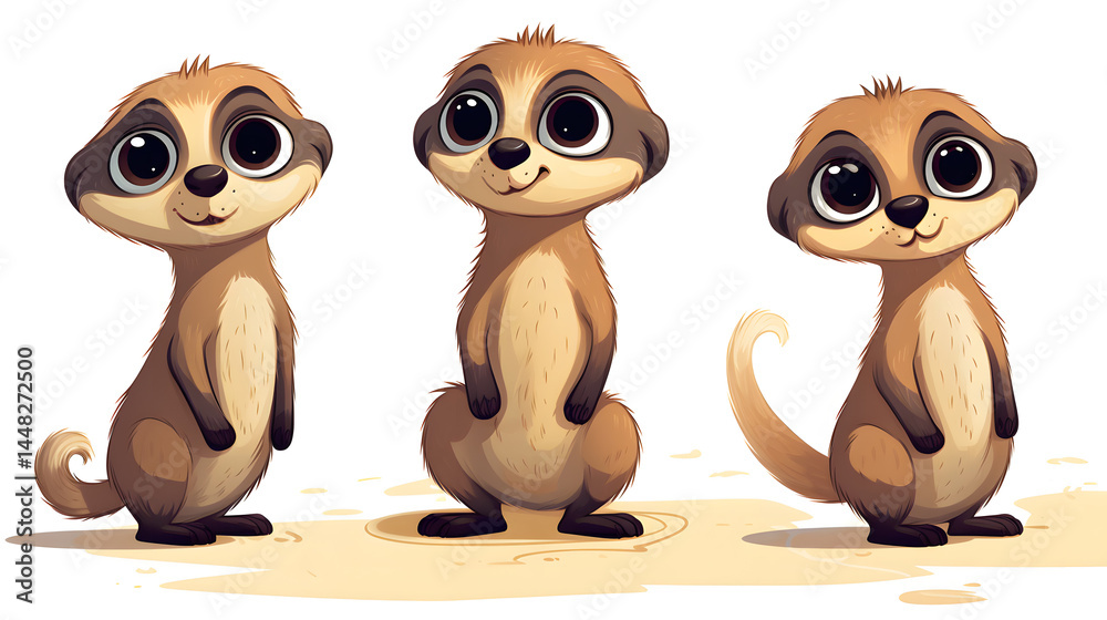 Fototapeta premium Professional Creative Meerkat Cartoon Vector Illustration for Marketing and Promotional Materials