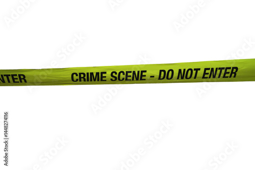 Obraz na płótnie Yellow Crime Scene Do Not Cross Tape Isolated on Transparent Background w salonie