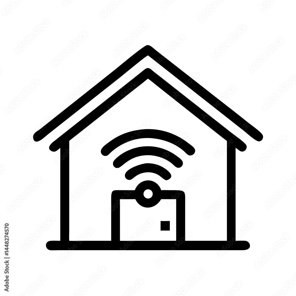 Smart House with Wi-Fi Representing AI Home Automation and Connectivity Smart House with Wi-Fi Representing AI Home Automation and Connectivity