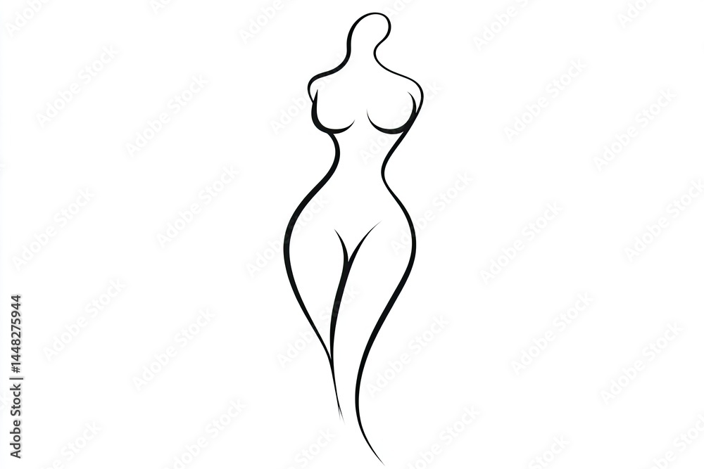 Fototapeta premium Abstract female figure, minimalist line art