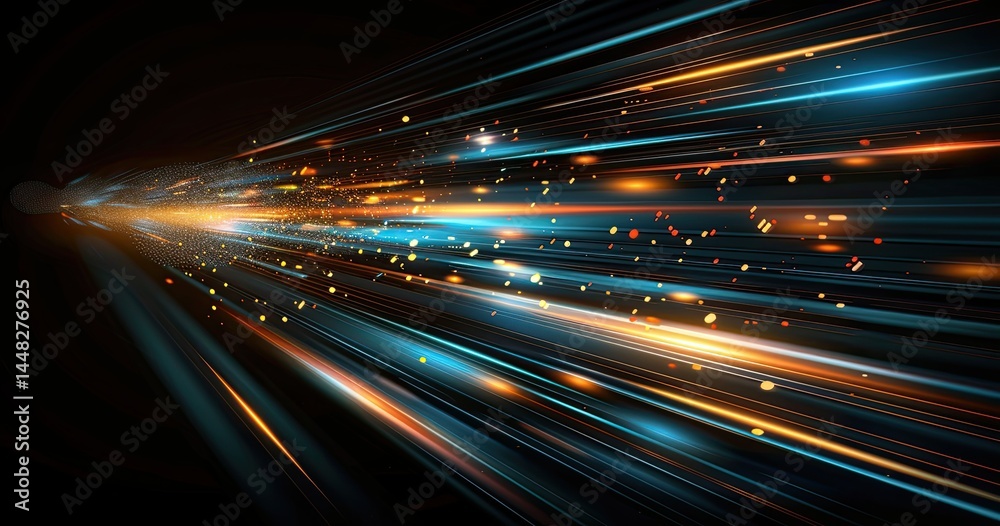 Fototapeta premium Dynamic abstract light streaks representing speed and energy.