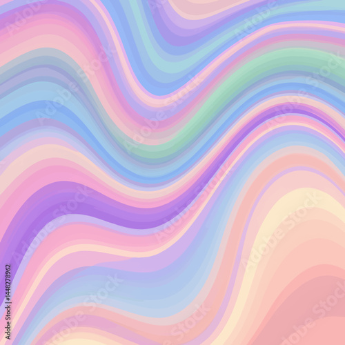 Abstract pastel wavy stripes background with a flowing design in soft, dreamy colors