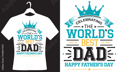 Happy father day typography t shirt design. Print ready t shirt. Father's Day Saying and quotes. 100% vector best for t shirt, pillow mug, sticker and other.