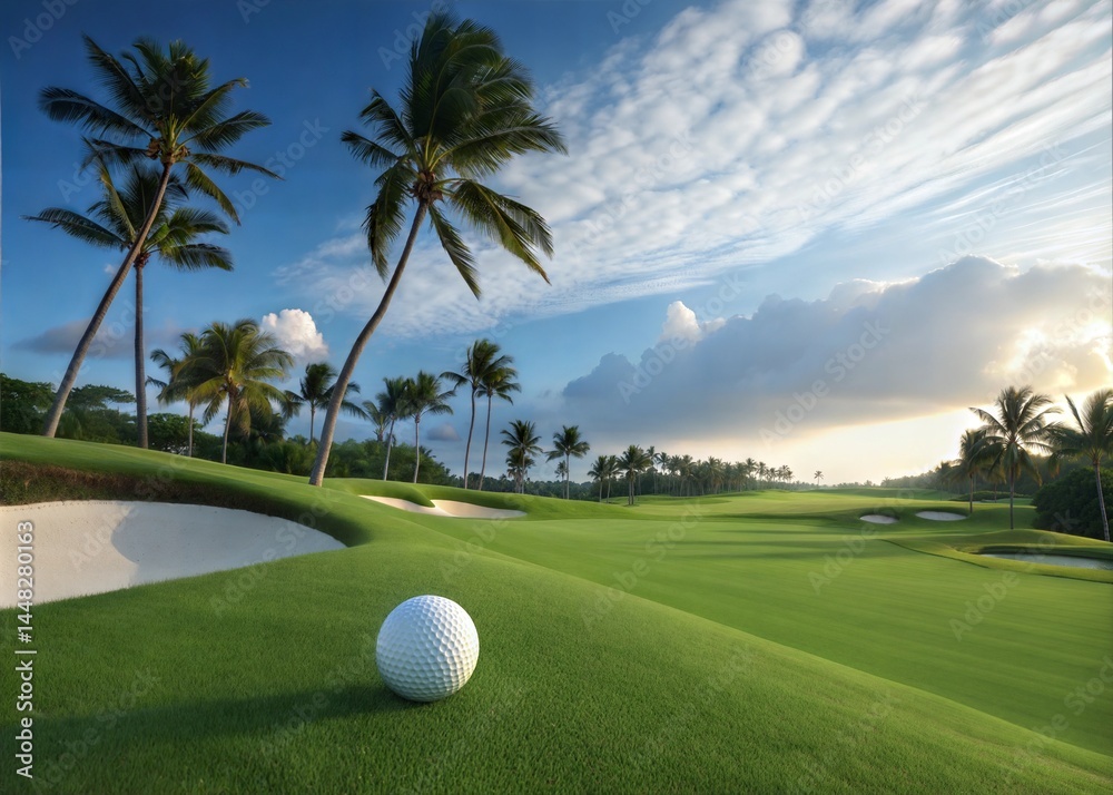 Fototapeta premium golf ball on the golf course