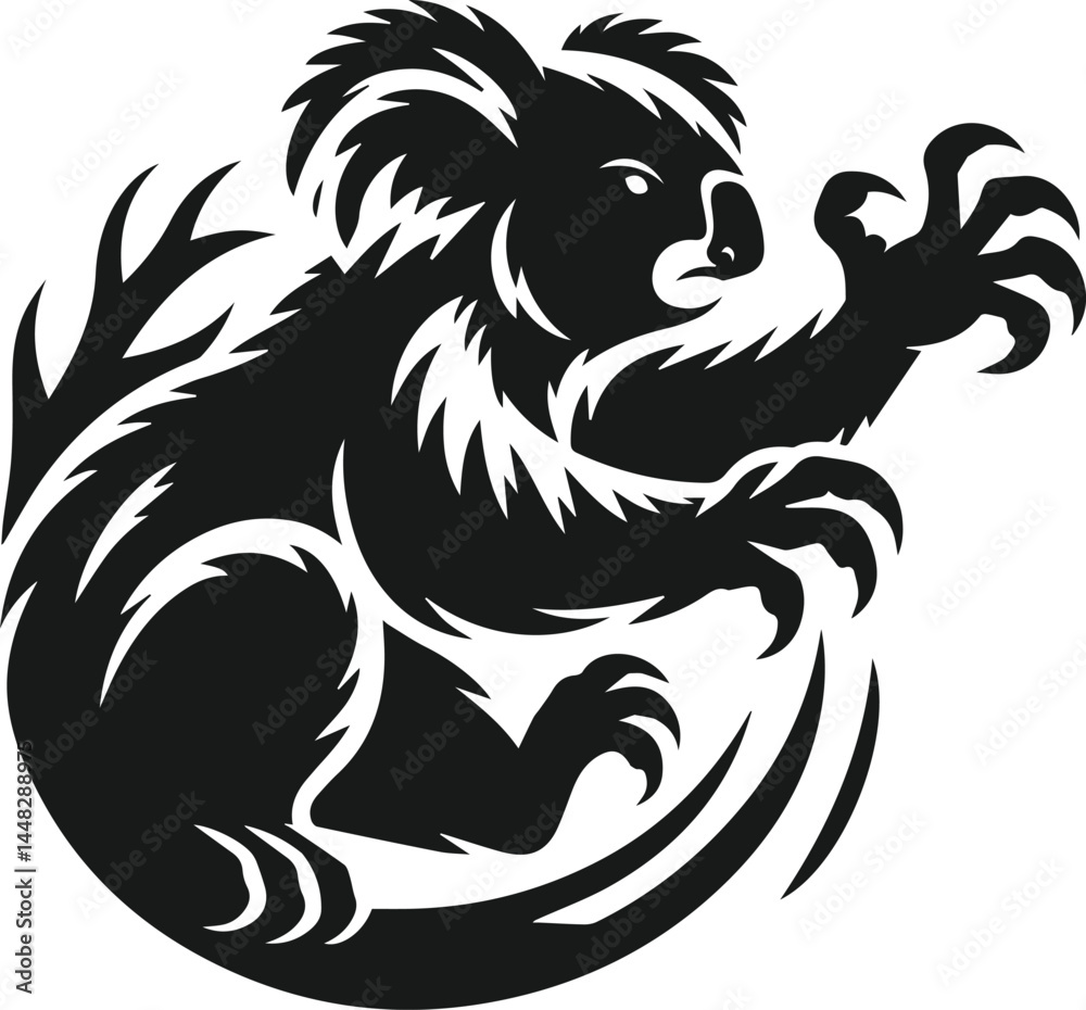 Fototapeta premium Silhouette of a koala vector