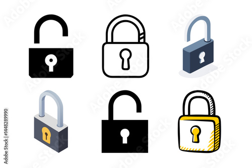 Lock icon set. padlock icon set