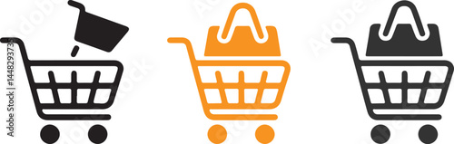 Colorful Shopping Cart Icons for E-commerce and Retail Websites