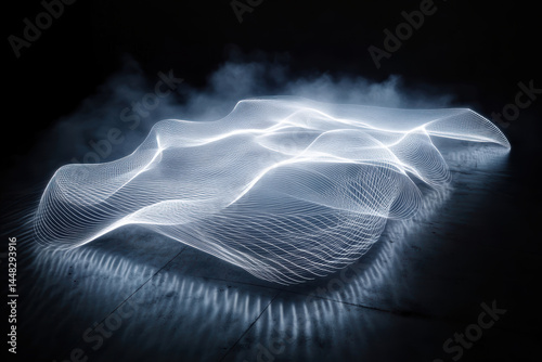 Layered Light Creates a Mesmerizing Top-Down View of a Sculptural Design in Darkness