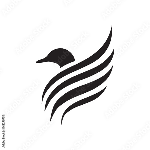 duck vector silhouette clip art logo illustration