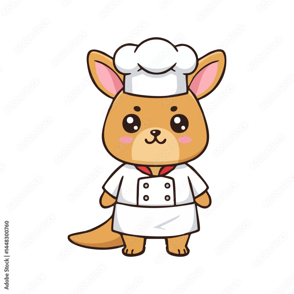 Fototapeta premium cute icon character kangaroo chef