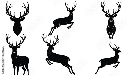 deer silhouette set