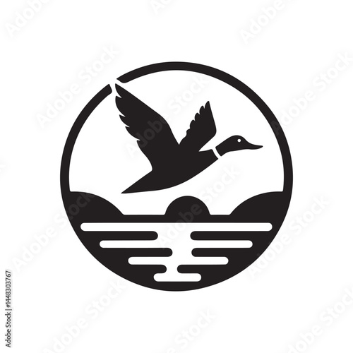 duck vector silhouette clip art logo illustration
