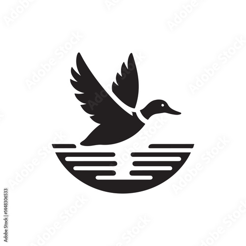 duck vector silhouette clip art logo illustration